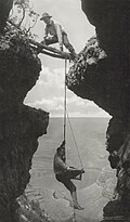 Arizona. Grand Canyon, photographer suspended on climber's rope LCCN2012648368