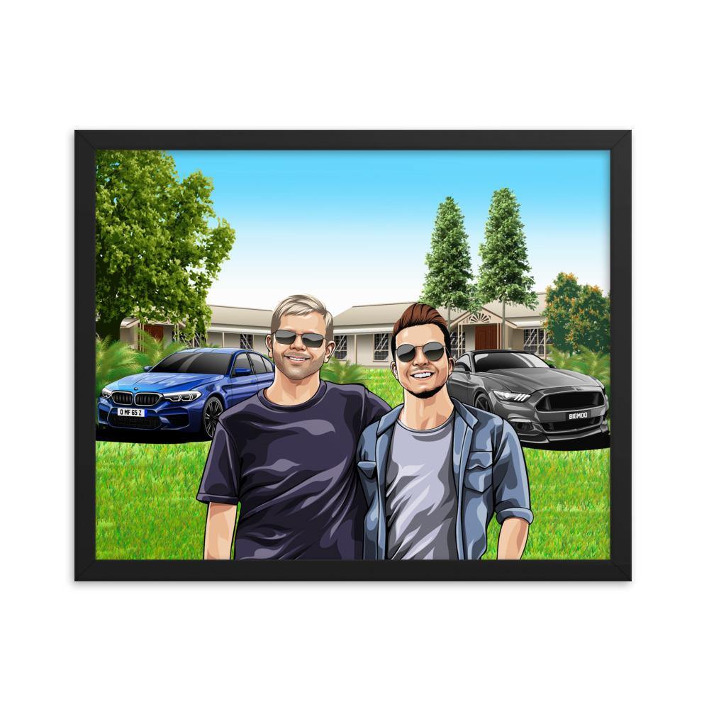 Framed Luster Poster (Horizontal) - Cartoon My Car