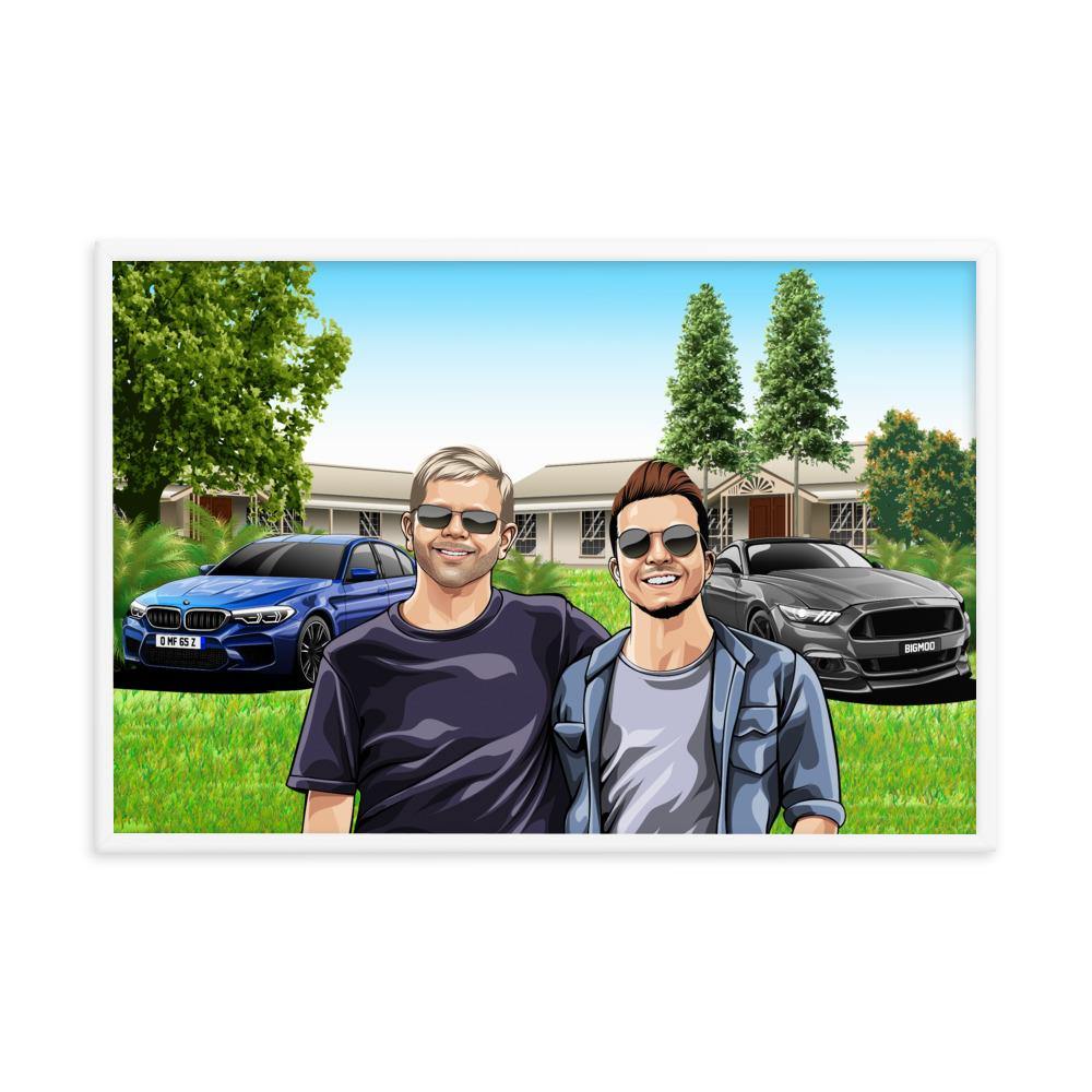 Framed Luster Poster (Horizontal) - Cartoon My Car