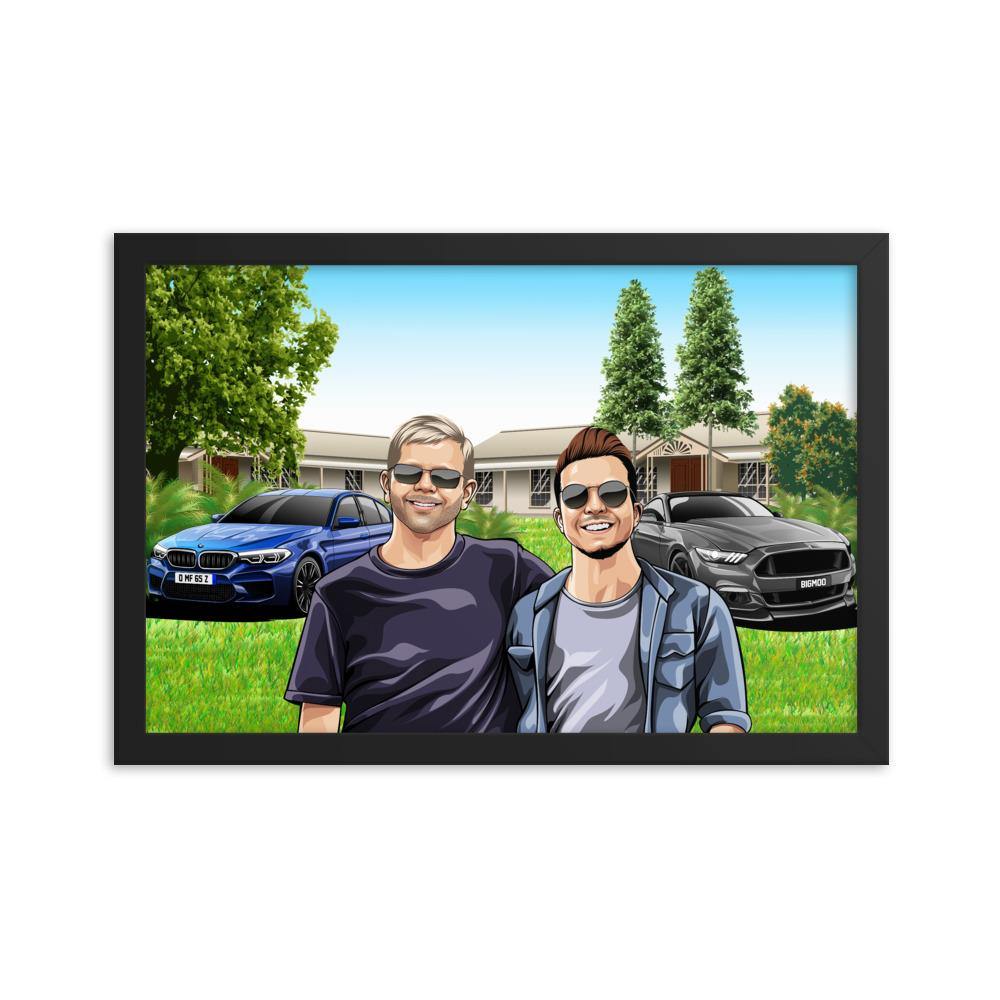 Framed Luster Poster (Horizontal) - Cartoon My Car