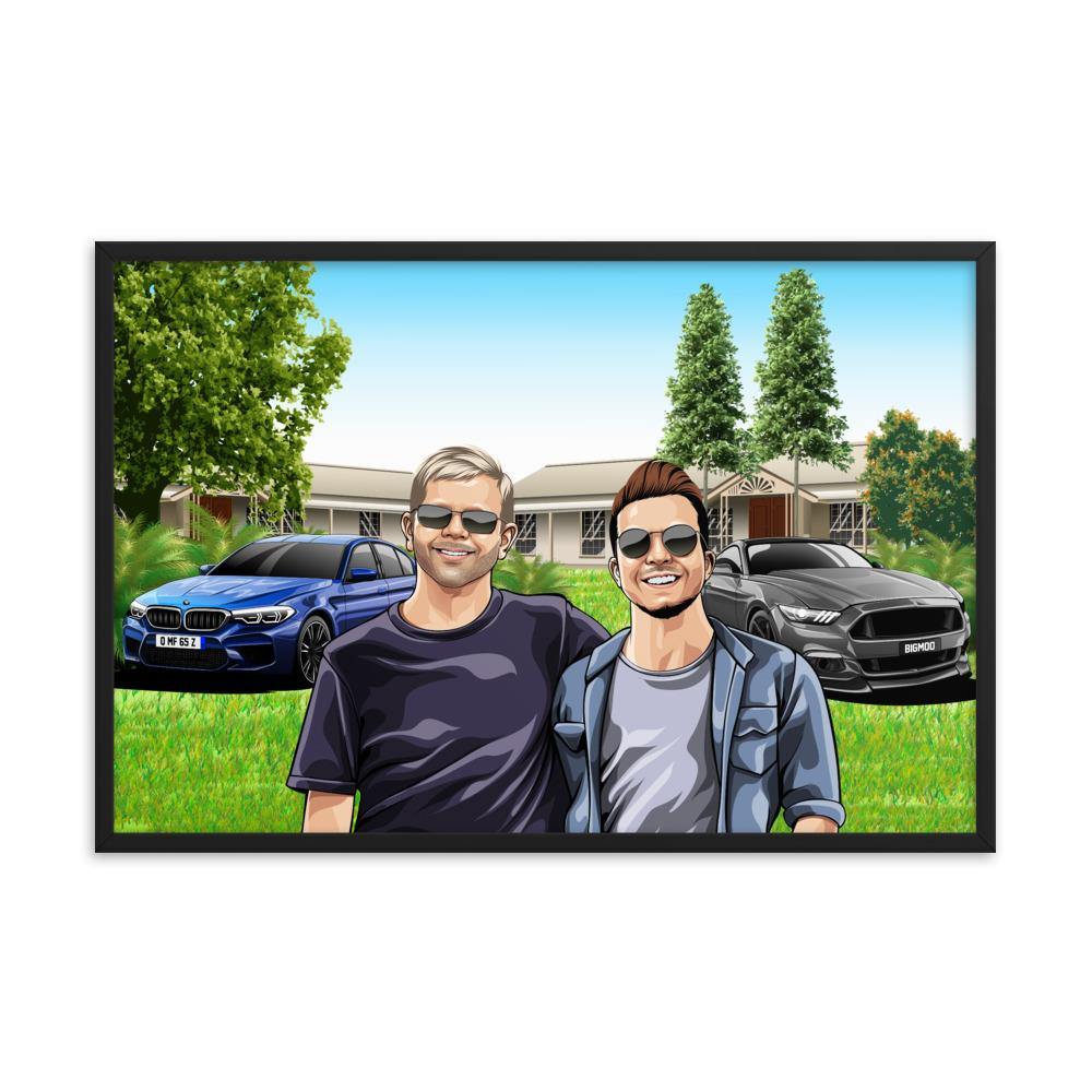 Framed Luster Poster (Horizontal) - Cartoon My Car